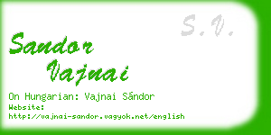 sandor vajnai business card